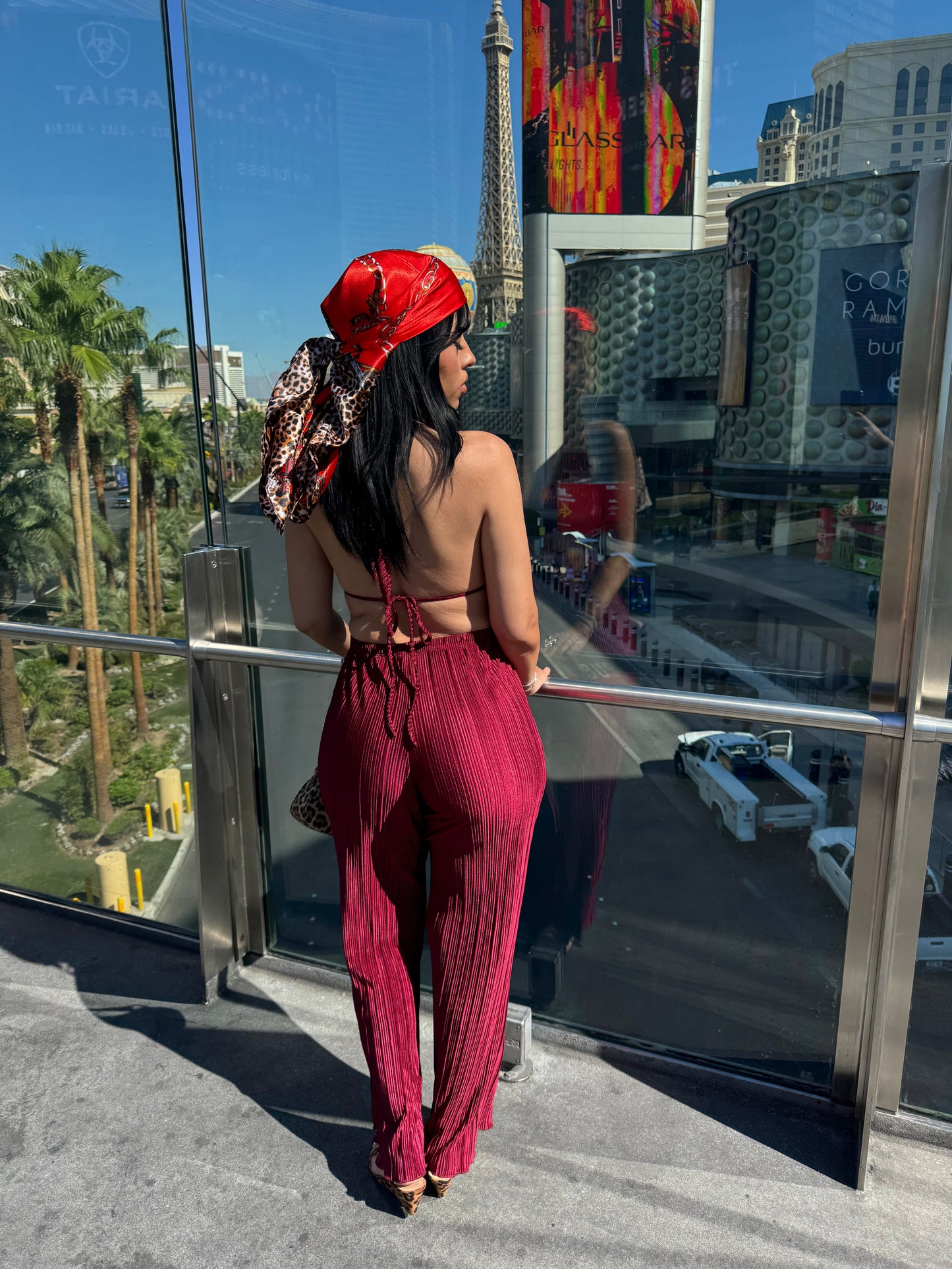 Vegas Scarlet Pleated Set