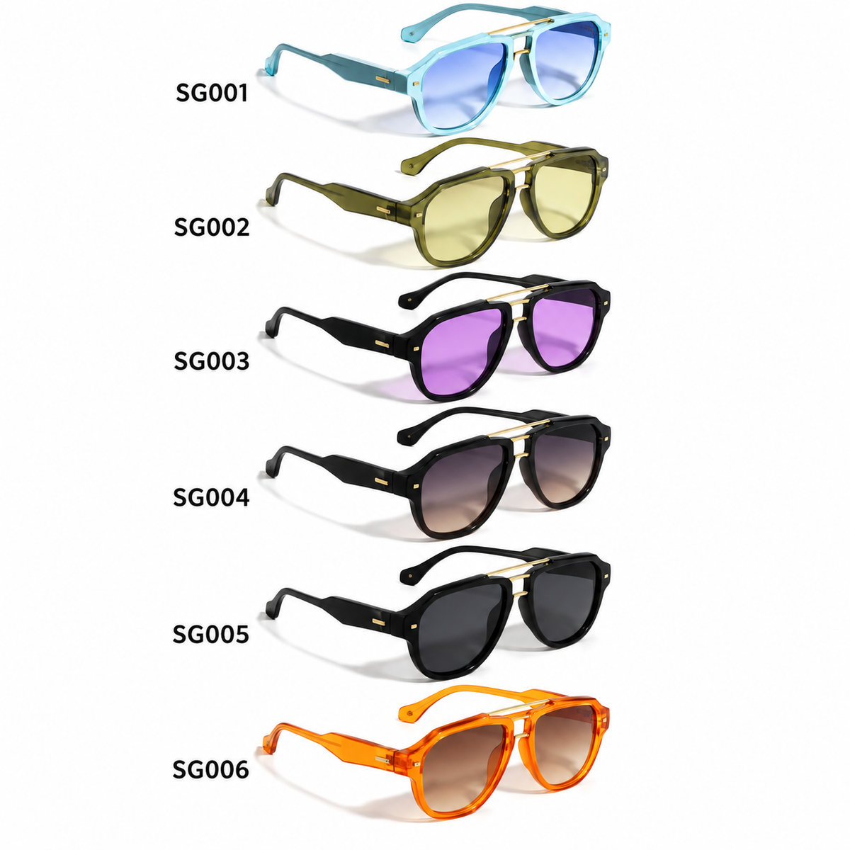 Gafas de sol aviador con barra dorada