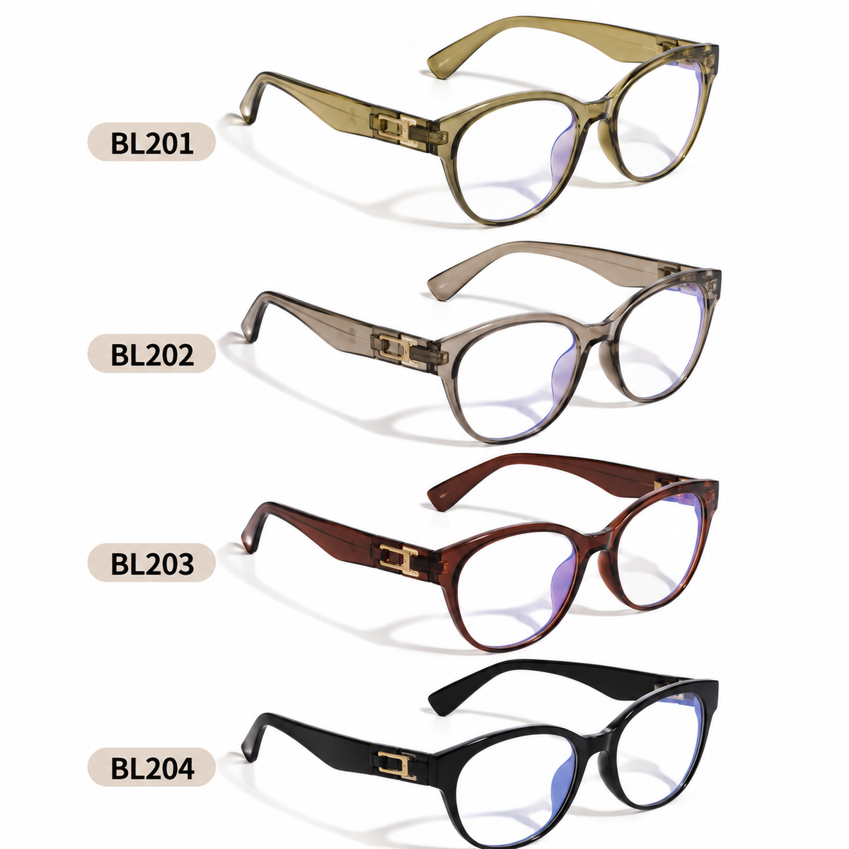 Gafas cat eye oversized con filtro de luz azul