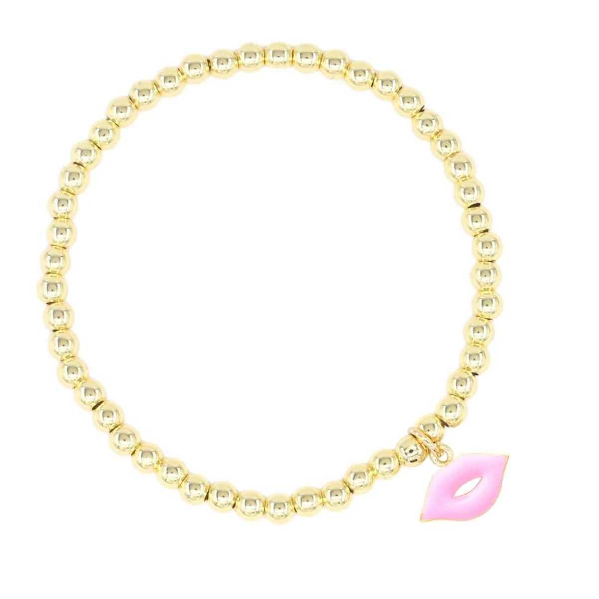 STAINLESS STEAL KISS PINK BRACELET