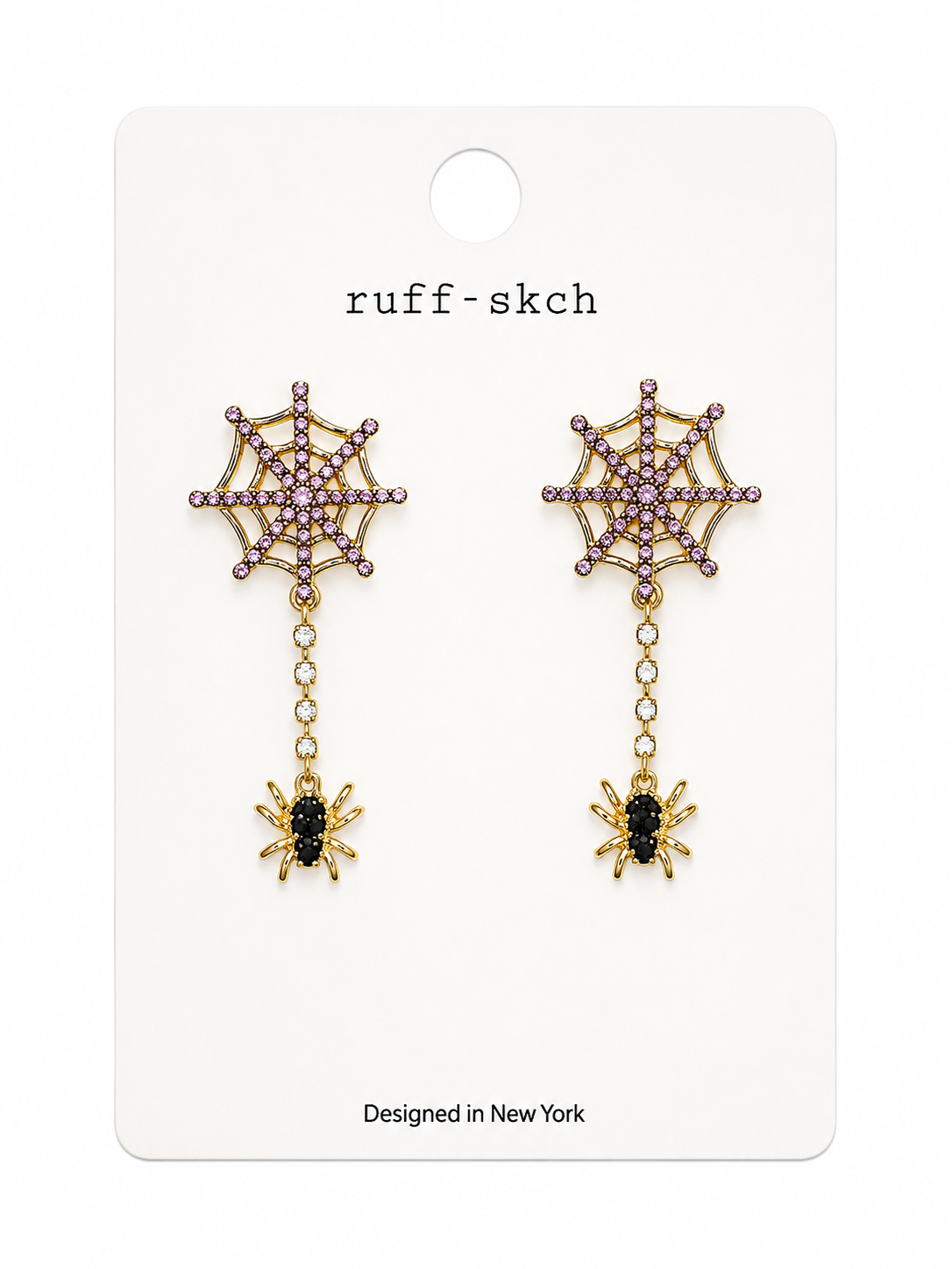 GOLD SPIDER WEB EARRING