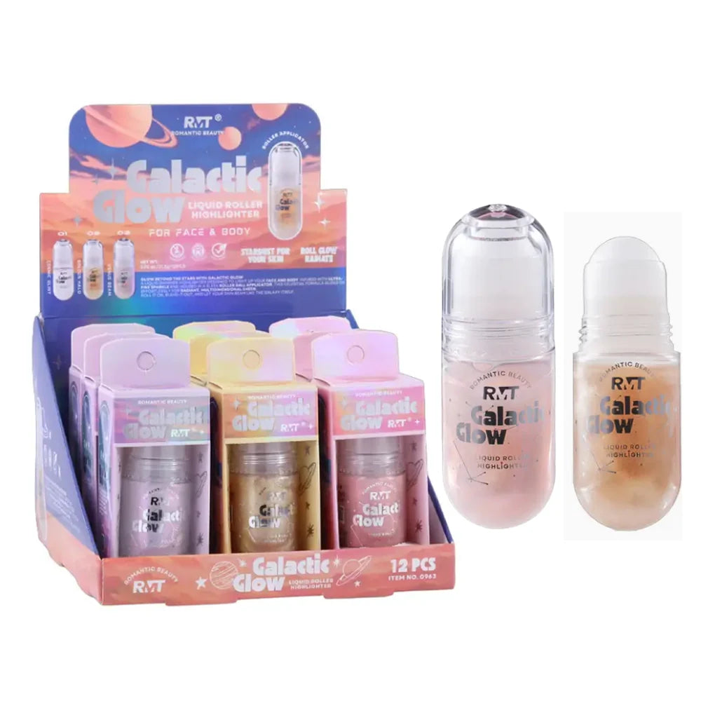 ROMANTIC BEAUTY GALACTIC GLOW LIQUID ROLLER HIGHLIGHTER FACE + BODY