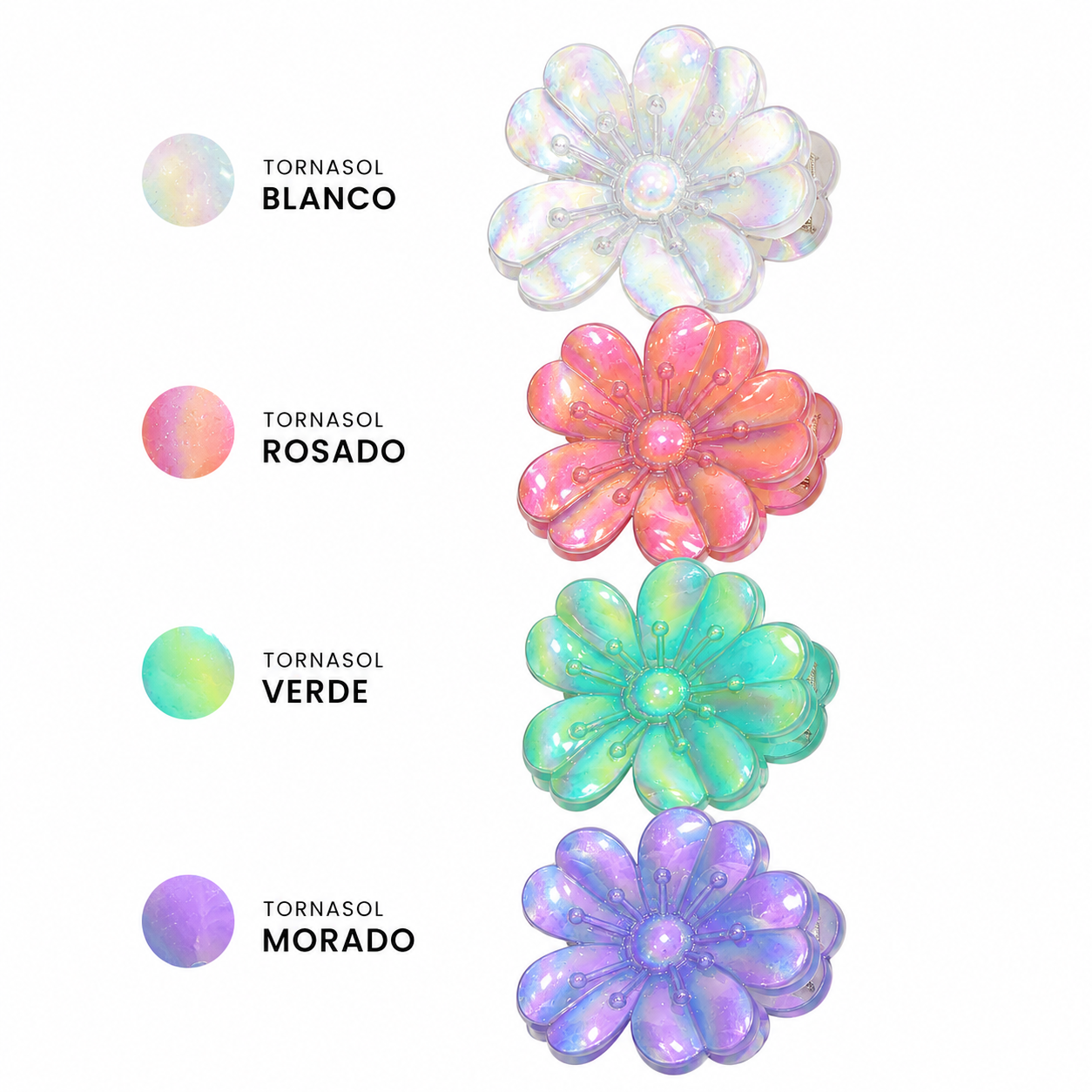 IRIDESCENT FLOWER HAIR CLIP