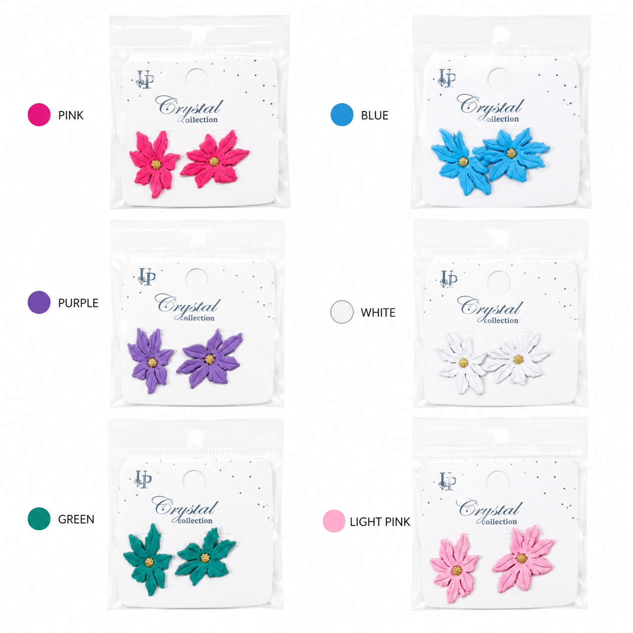 Crystal Flower Stud Earrings