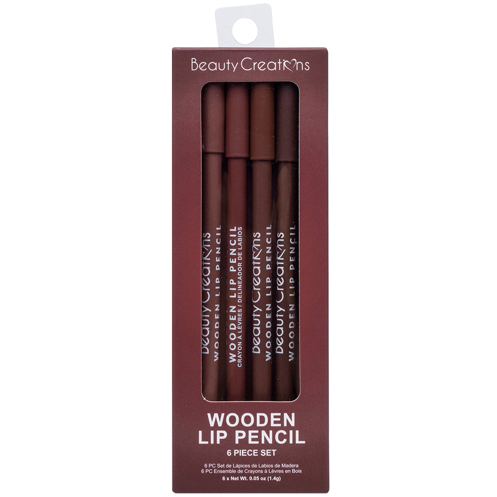 BEAUTY CREATIONS WOODEN LIP PENCIL 6PC SET