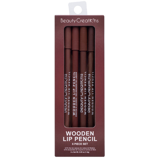 BEAUTY CREATIONS WOODEN LIP PENCIL 6PC SET