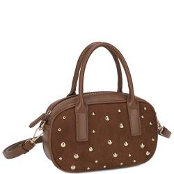 Bolso Satchel con Tachas y Asa Doble
