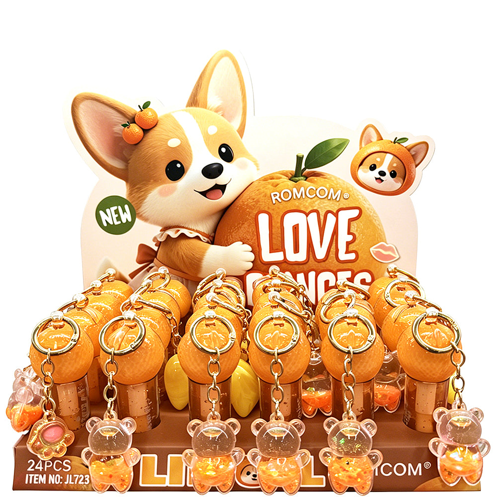 ROMCOM LOVE ORANGES LIP OIL W KEYCHAIN