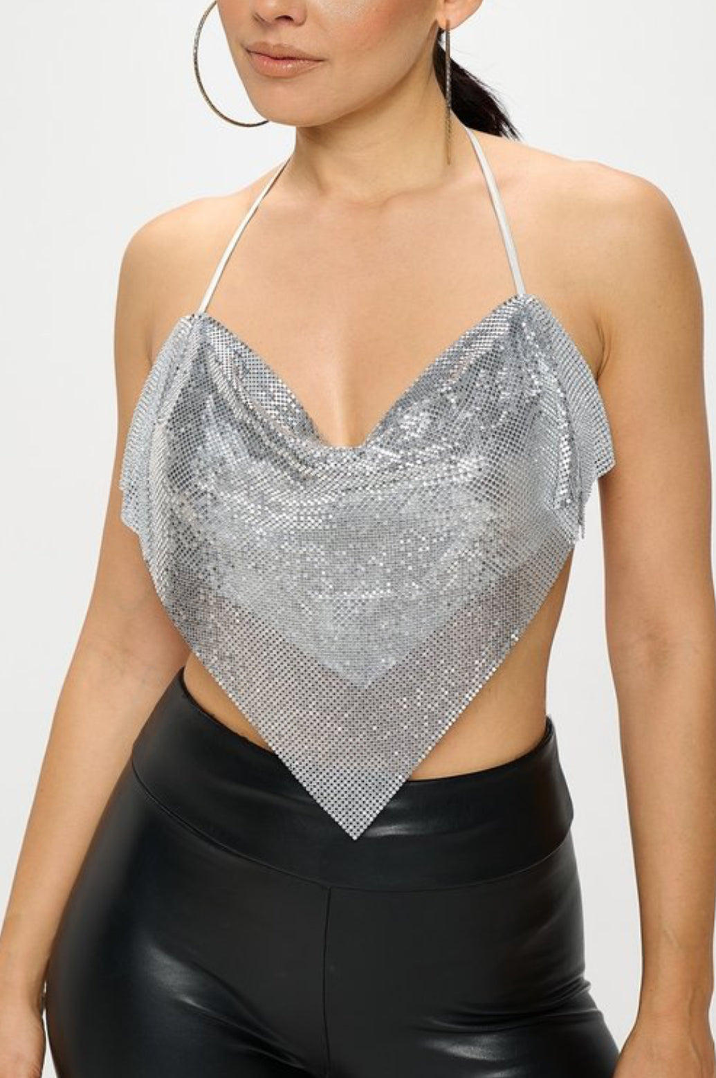 Silver Metal Top-BeautyRosee Boutique