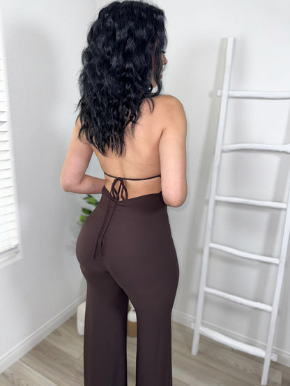 Mocha Elegance Jumpsuit