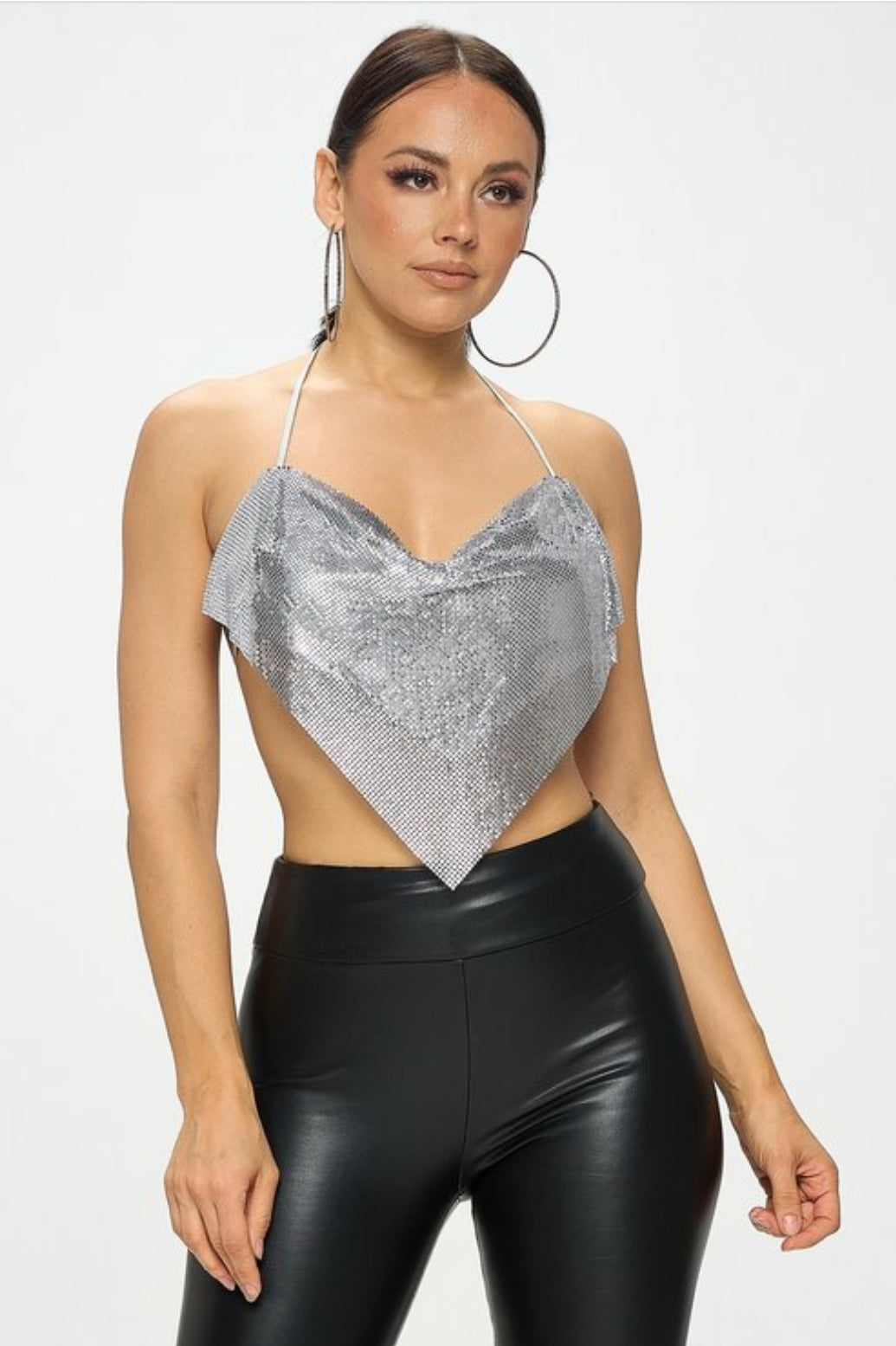 Silver Metallic Top | Fashionable Women's Top