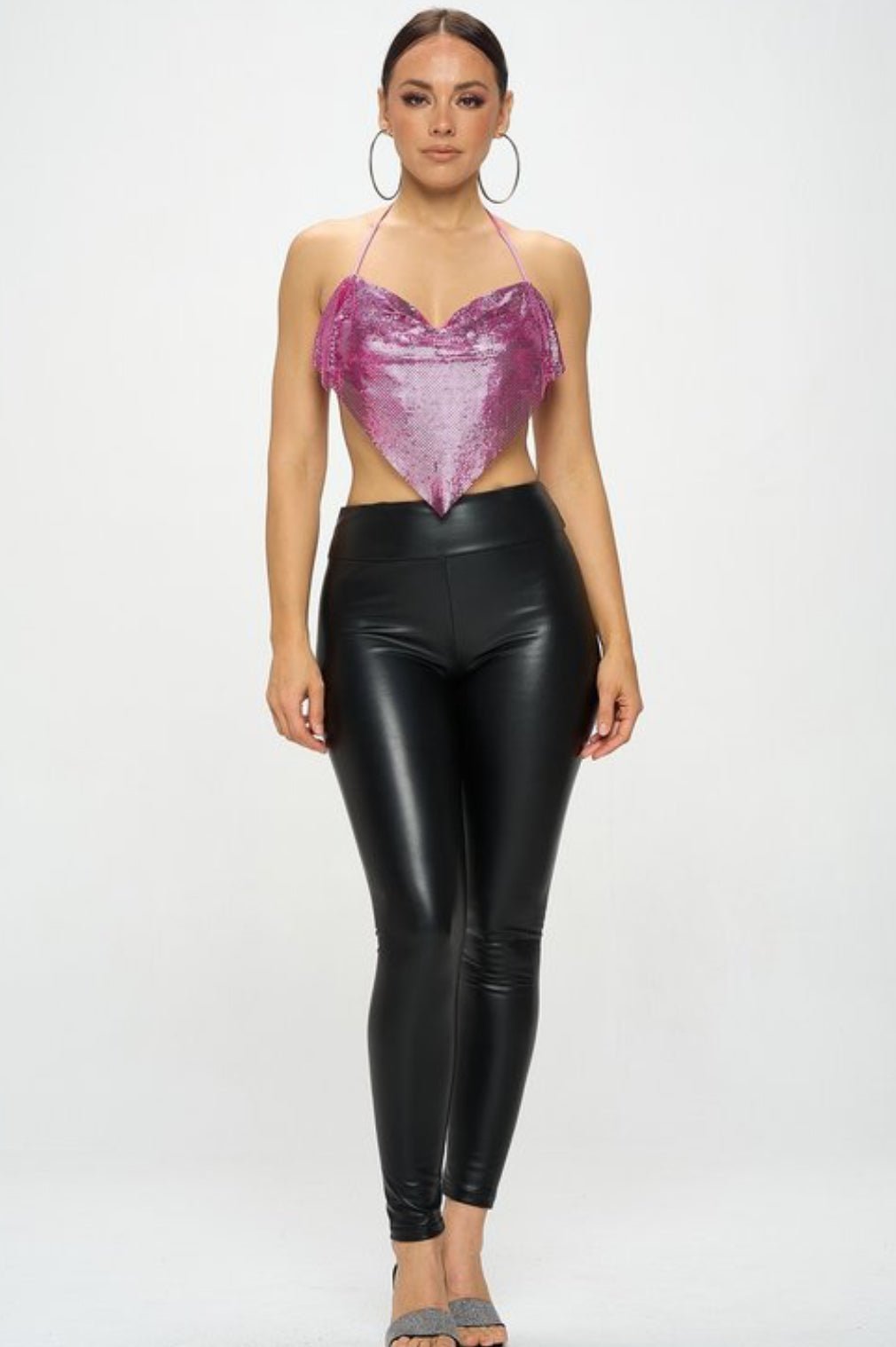 Pink Metallic Top | Trendy Women's Apparel