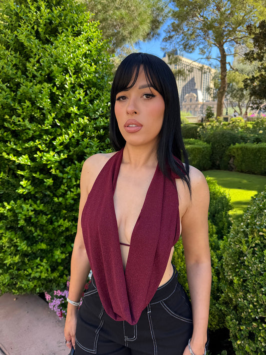 Crimson Desire Halter Top