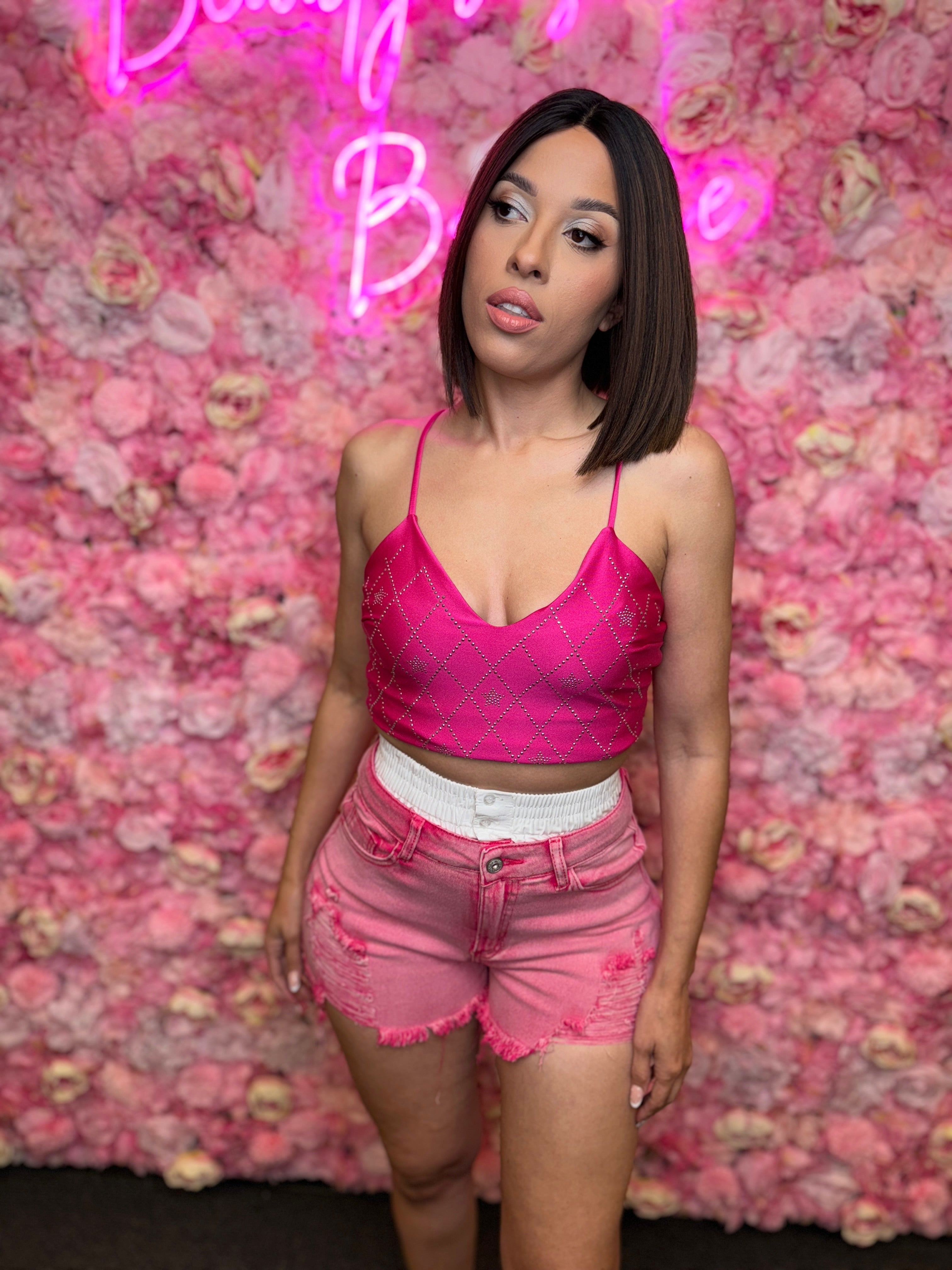 Elastic Waist Pink Jean-BeautyRosee Boutique