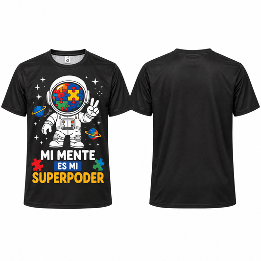 BLACK AUTISM SPACE T SHIRT #3