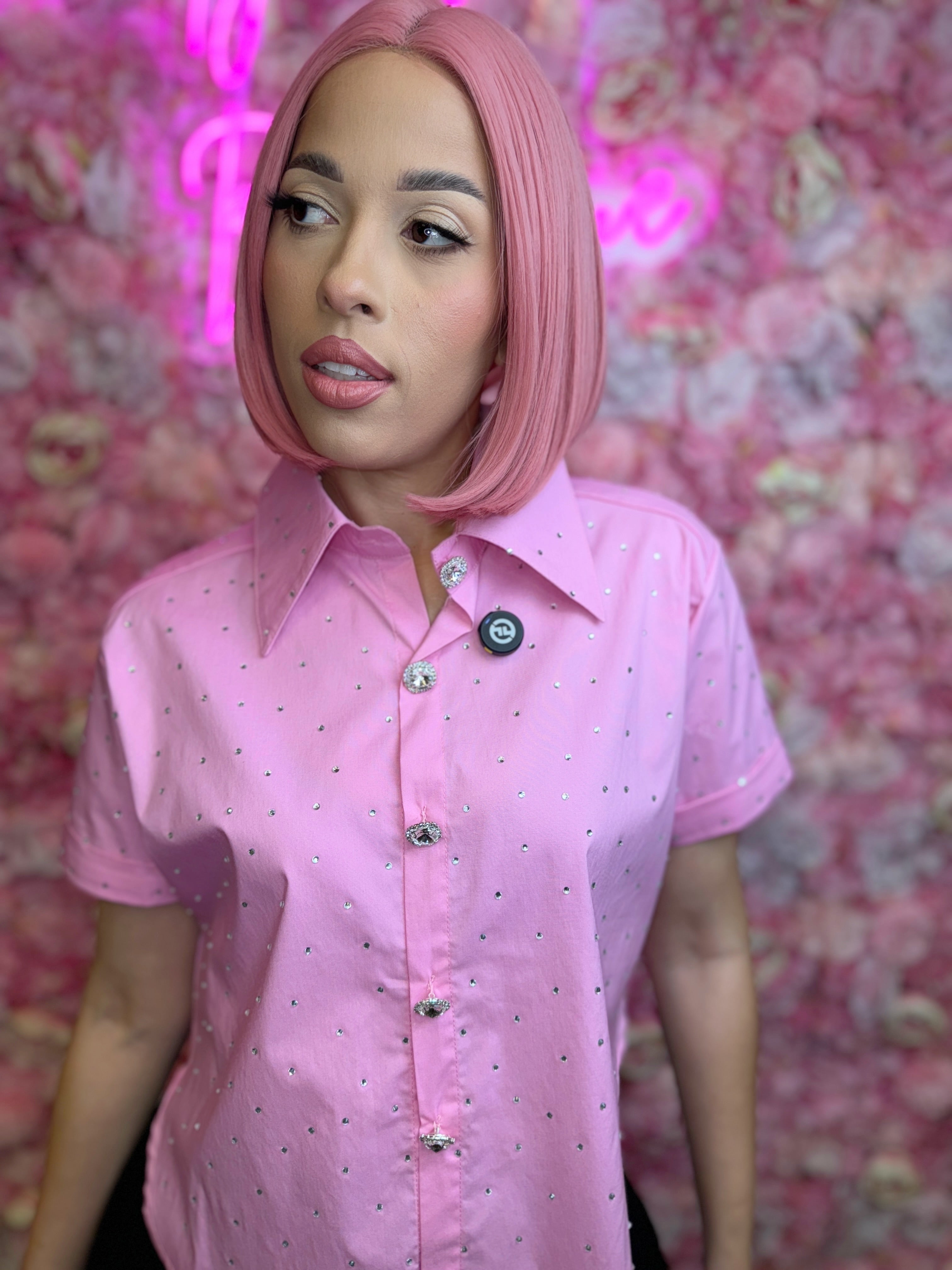 Pink Detail Blouse-BeautyRosee Boutique