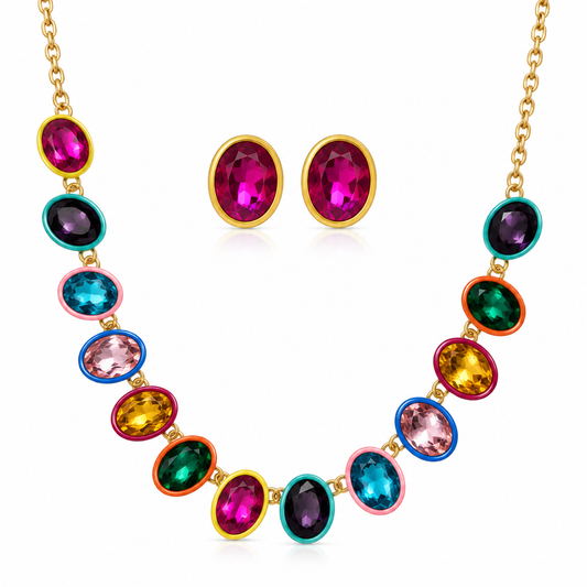 Collar Gemstone Rainbow Set