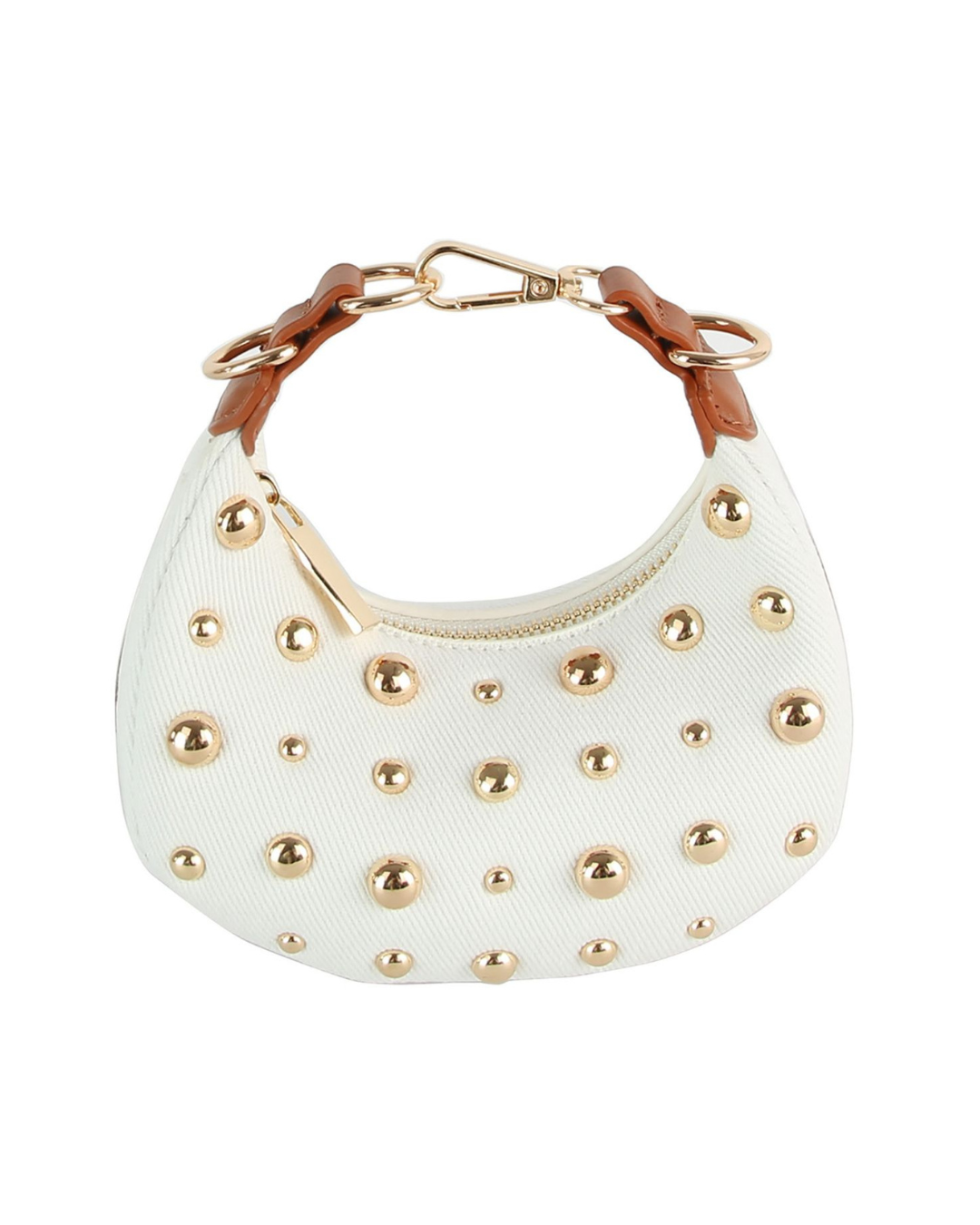 LOVE Studded Denim Crossbody Bag