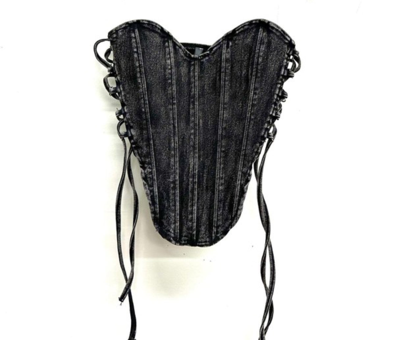 Denim Corset Lace-Up Top | Edgy Women's Apparel