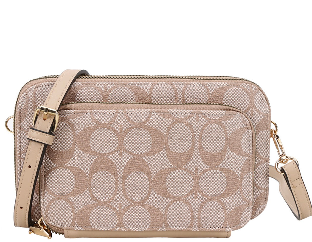 OVAL PRINT BAG BEIGE