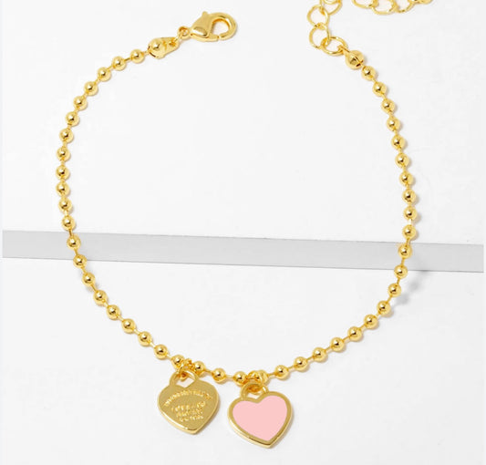 GOLD DIPPED LUCKY PINK BRACELET