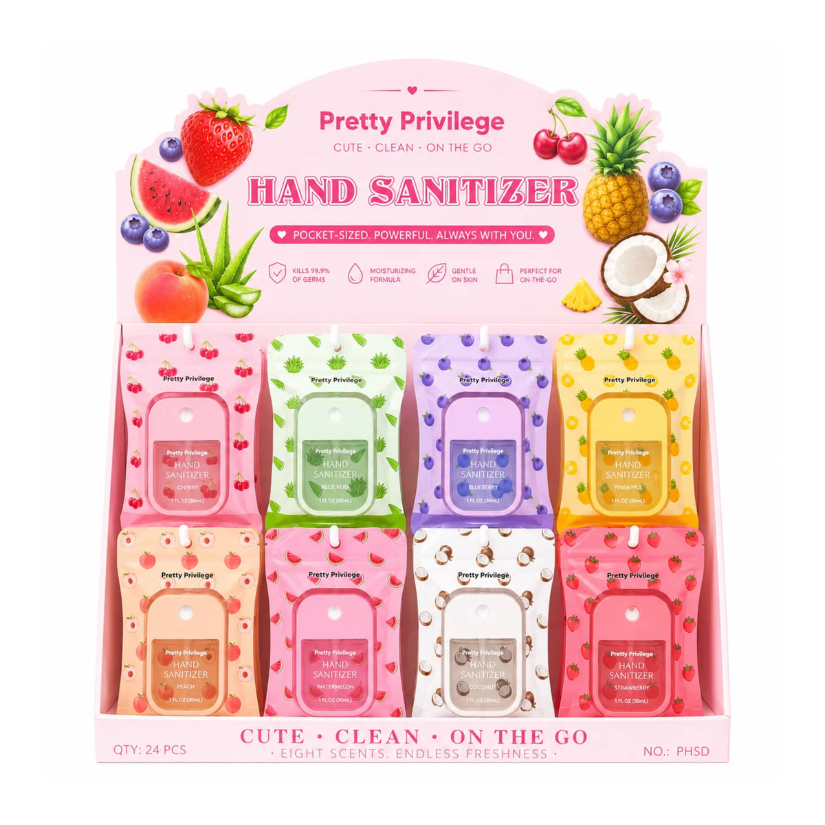 Pretty Privilege hand sanitizer en varios aromas