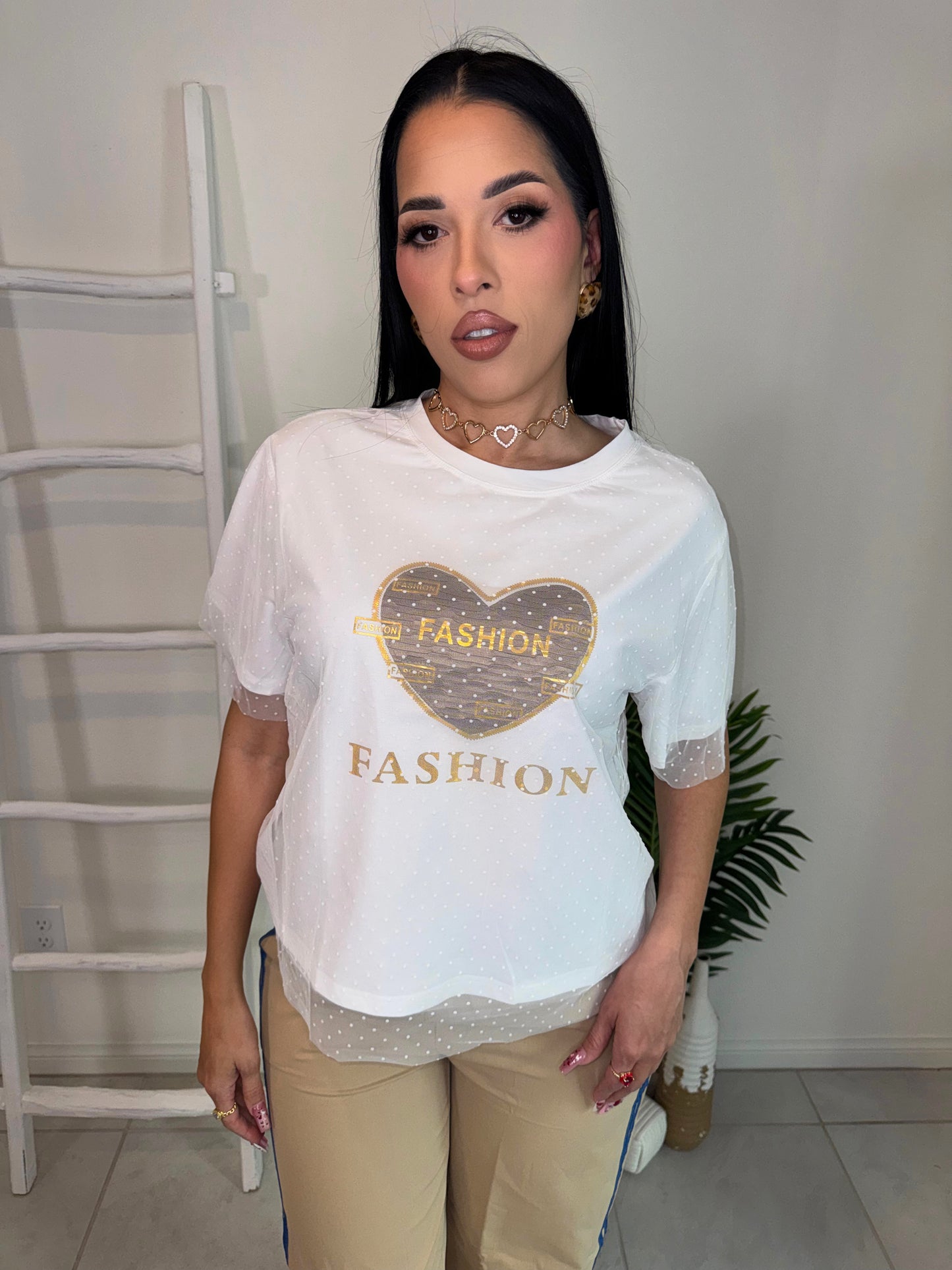 Golden Fashion Mesh Top