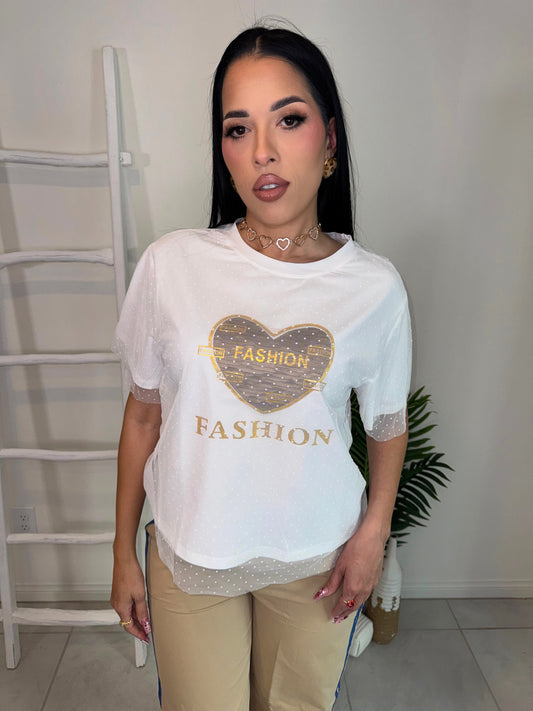Golden Fashion Mesh Top