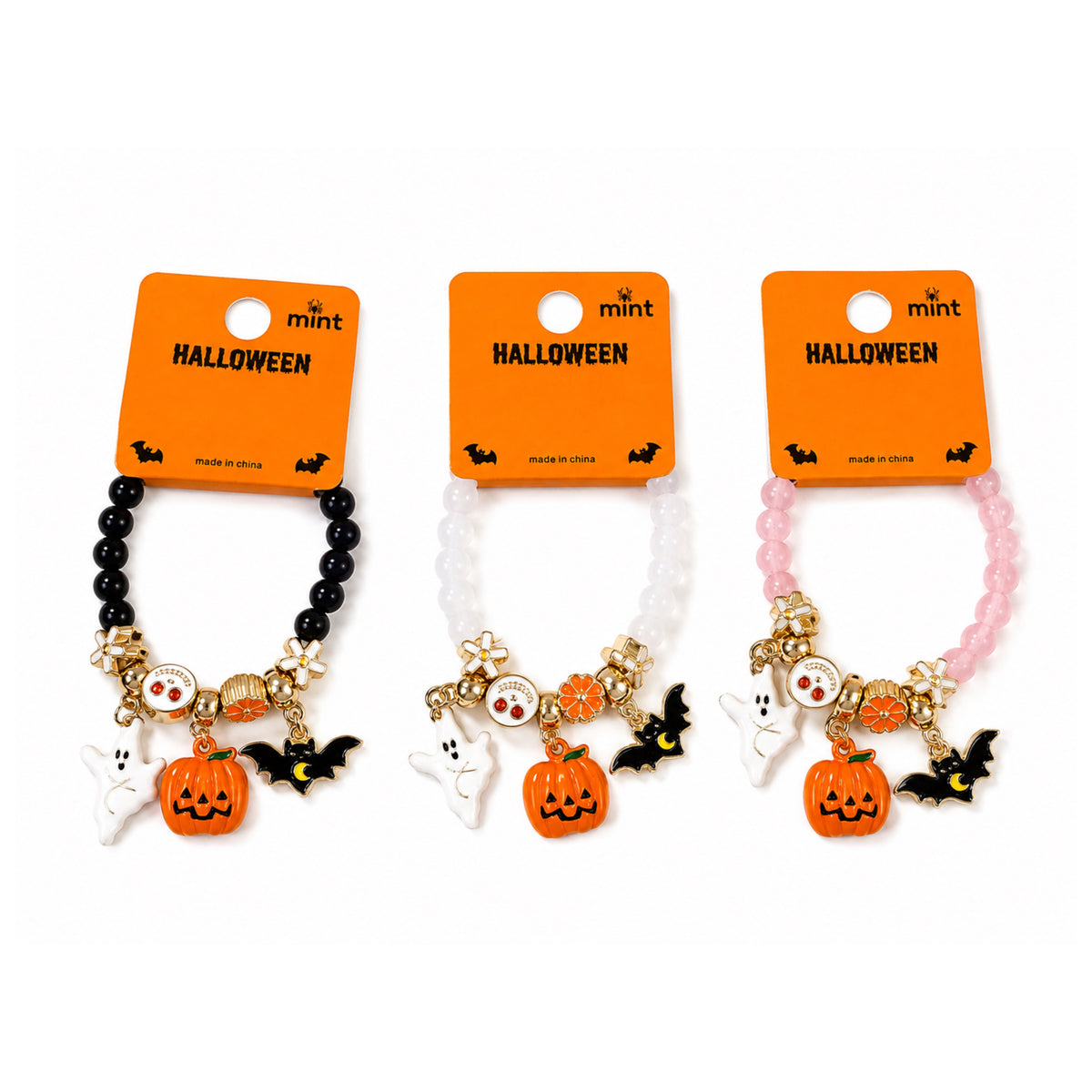 BEADED PUMKIN HALLOWEEN BRACELET