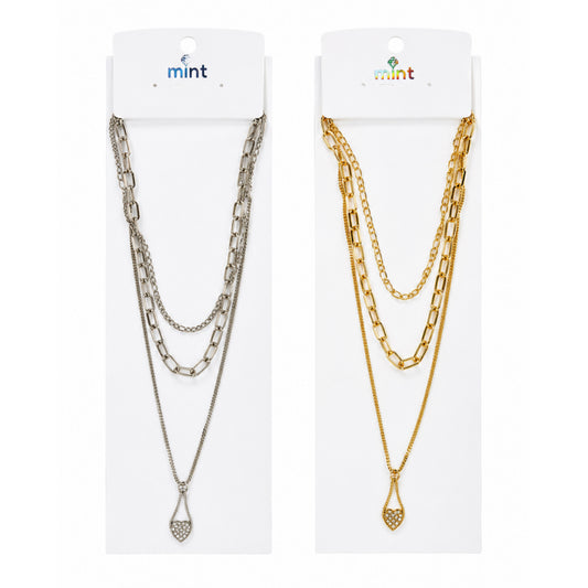 LAYERED HEART CHARM NECKLACE