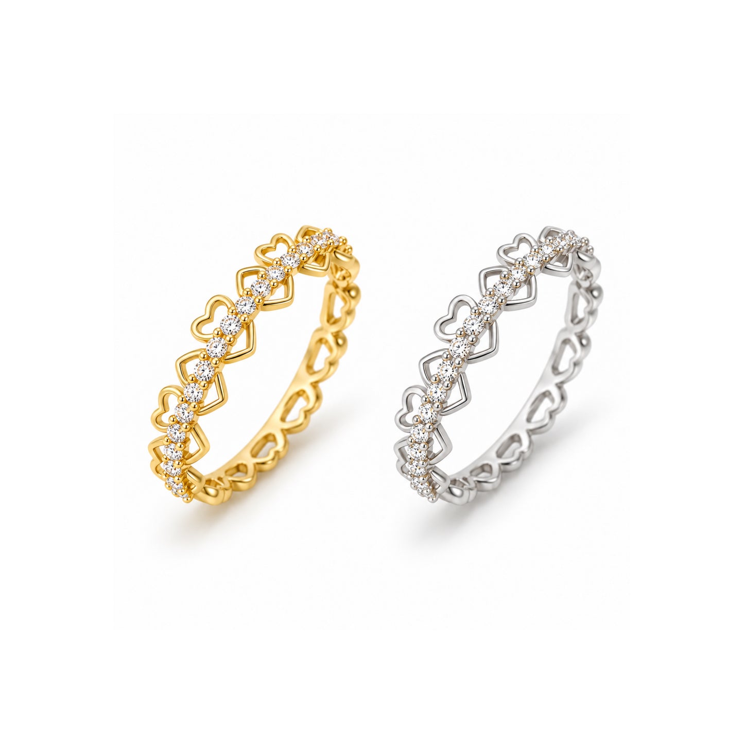 DOUBLE HEART ETERNITY RING