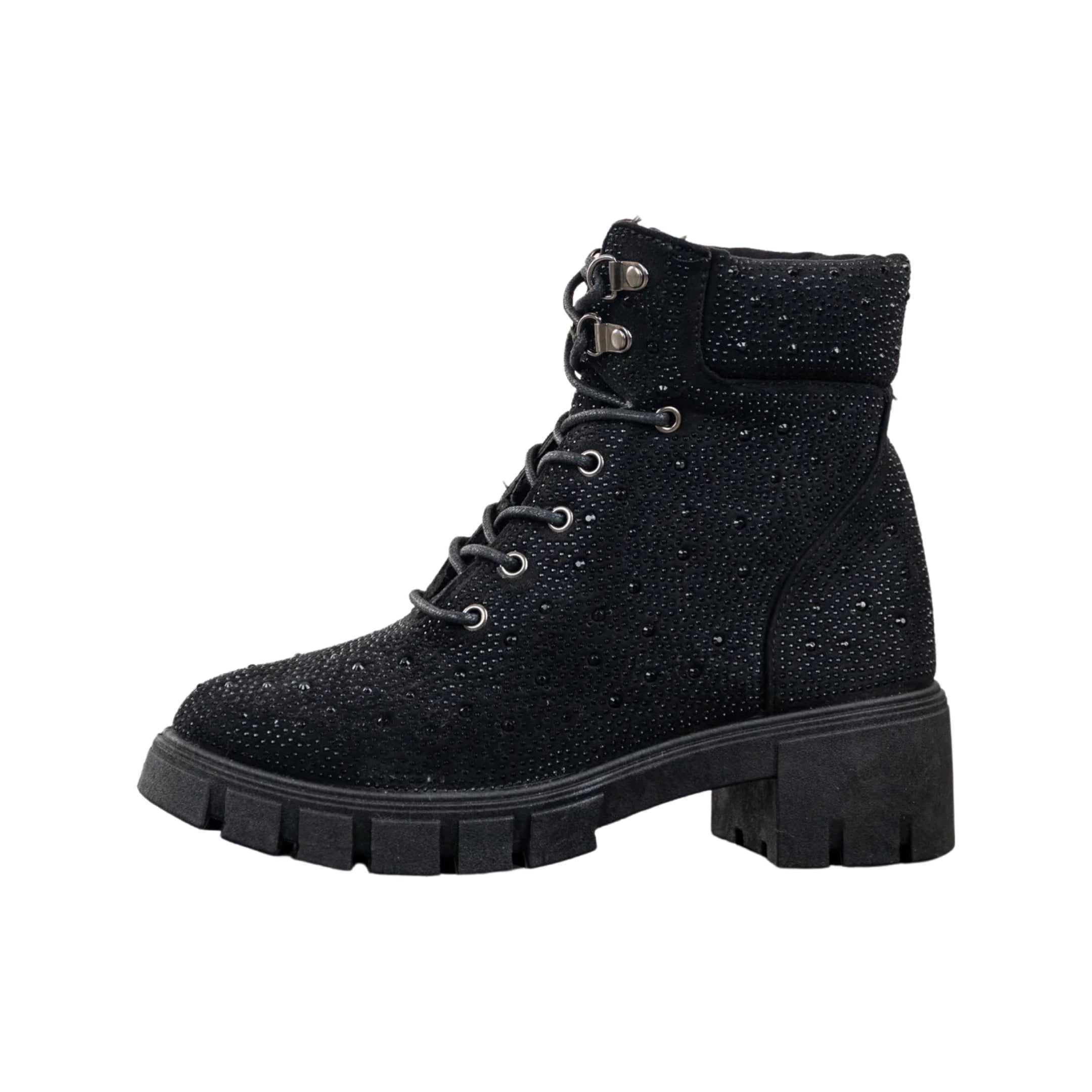 Black Rhinestone Boots