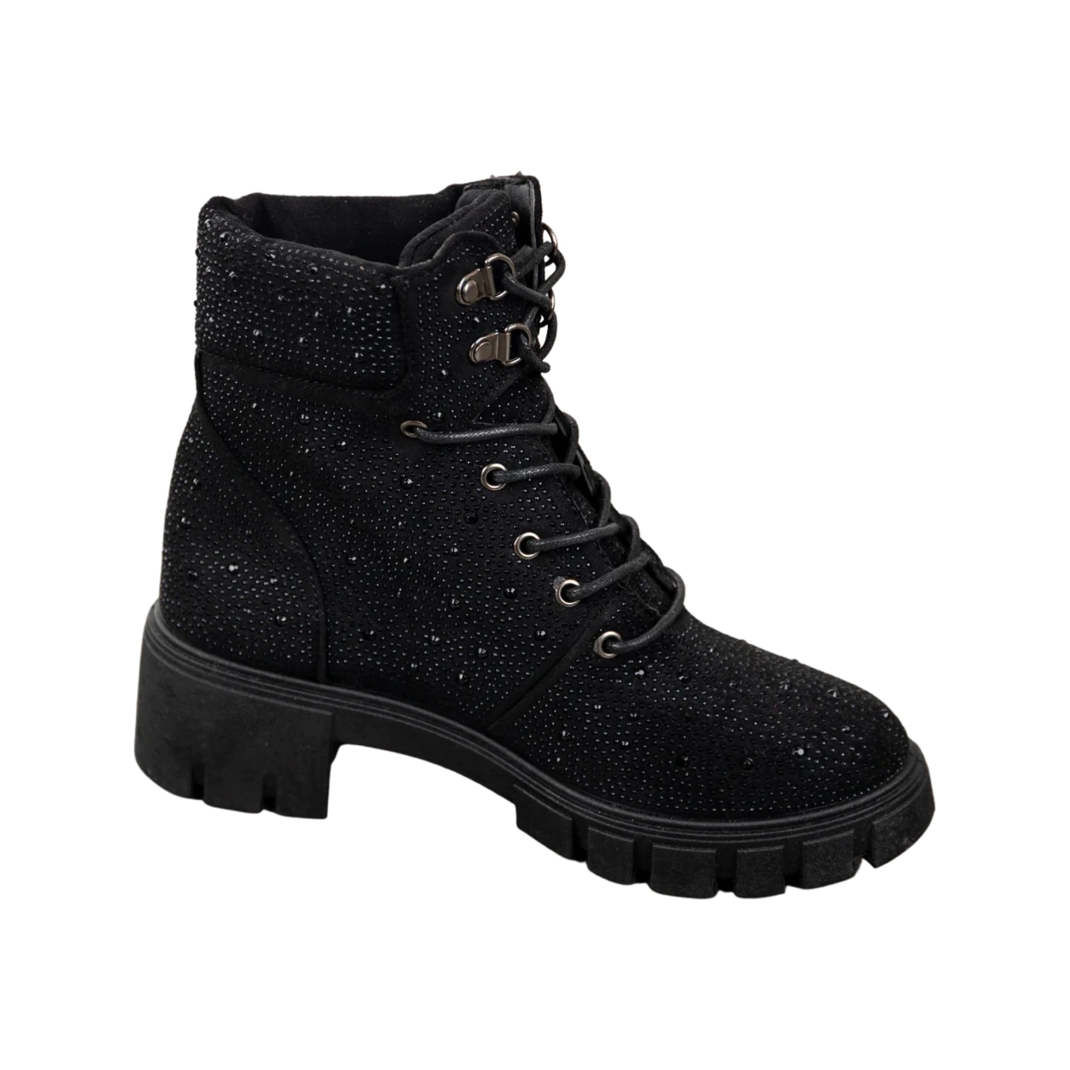 Black Rhinestone Boots