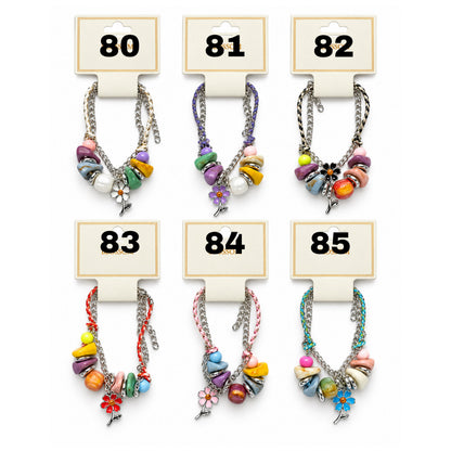 COLORFUL FLOWER CHARM BRACELET