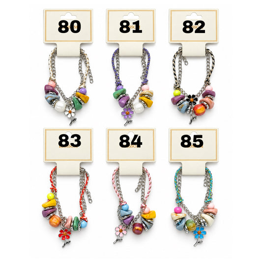 COLORFUL FLOWER CHARM BRACELET