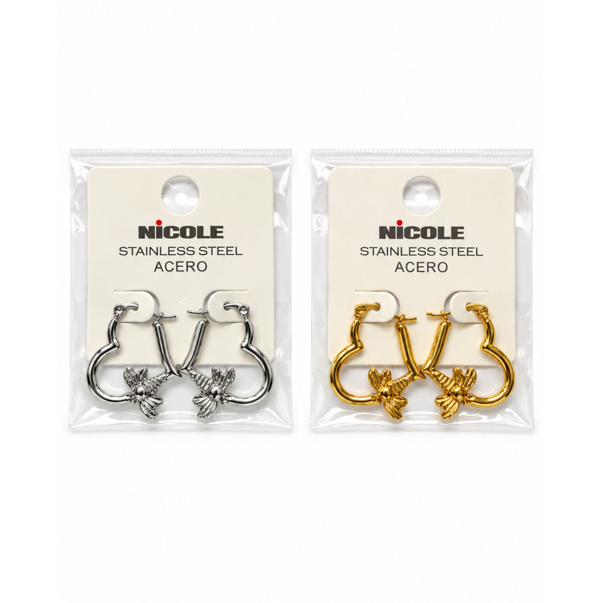 HEART DOVE HOOP EARRINGS