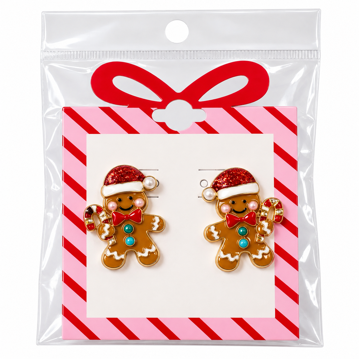 Aretes navideños galleta de jengibre