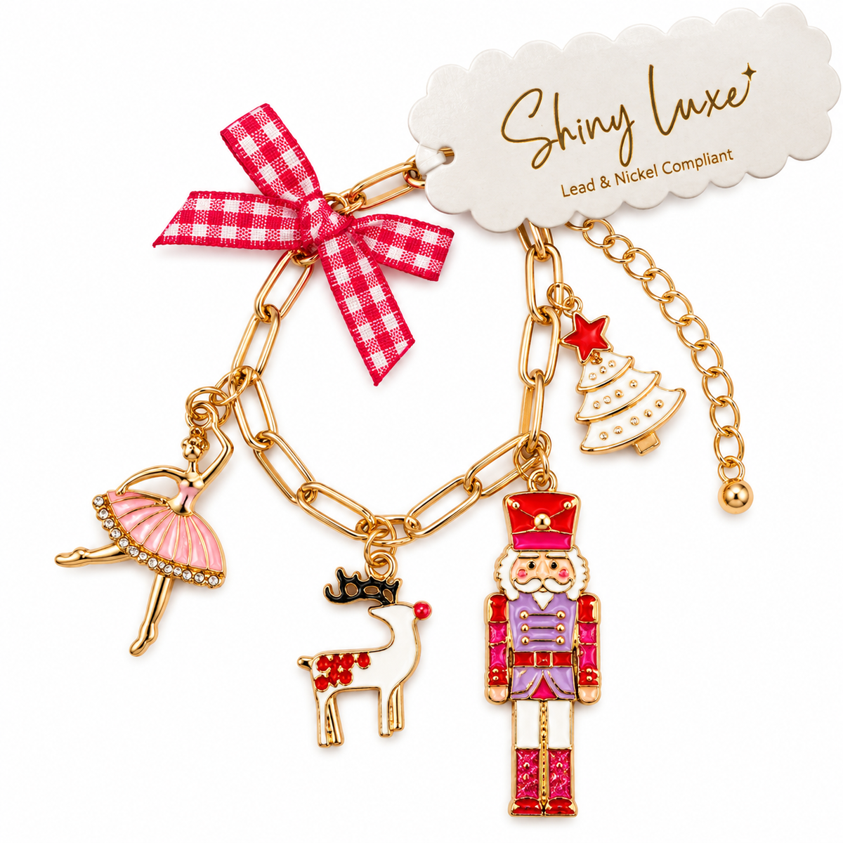 Pulsera navideña cascanueces rosa
