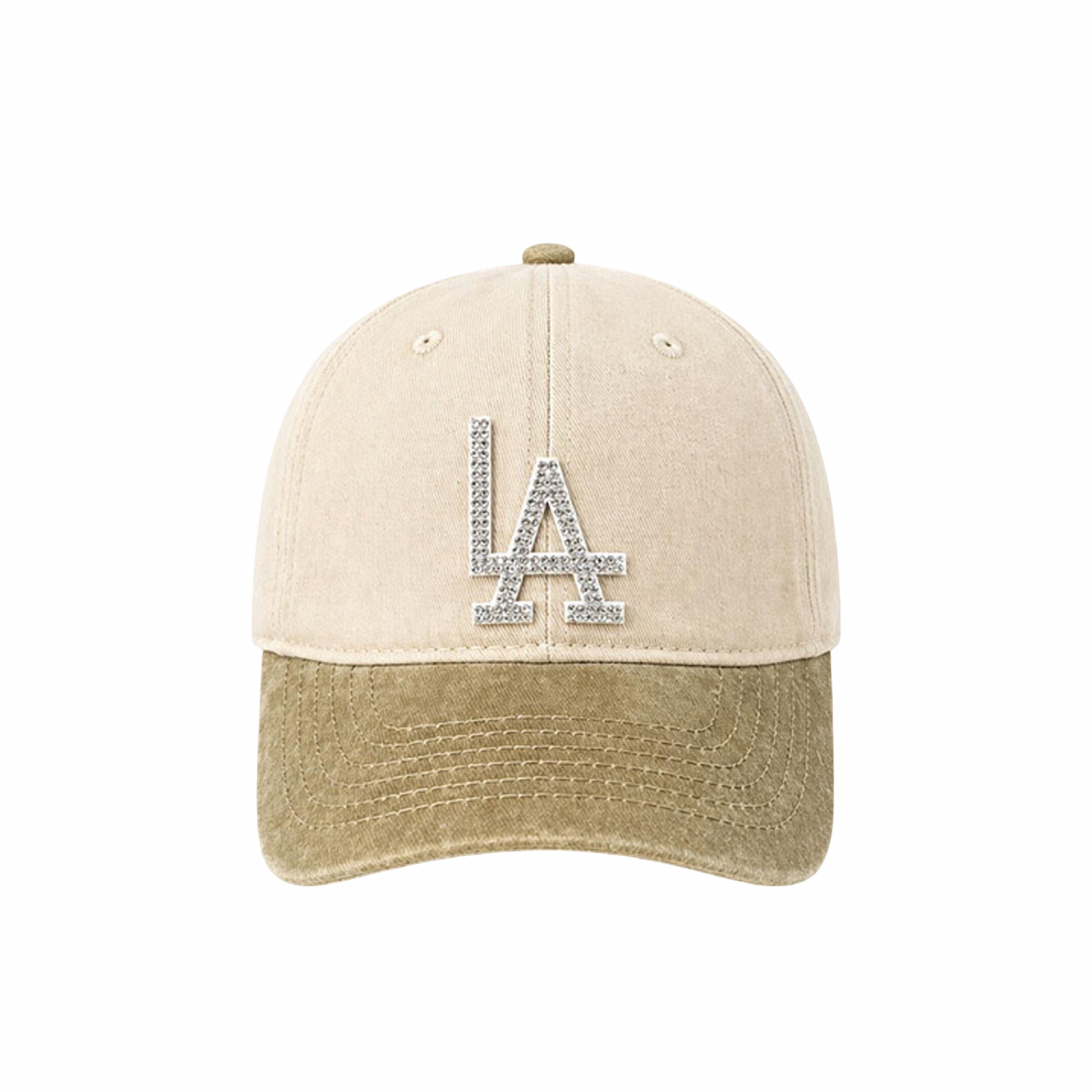 Two Tone Rhinestone La Ball Caps