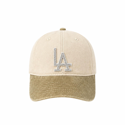 Two Tone Rhinestone La Ball Caps