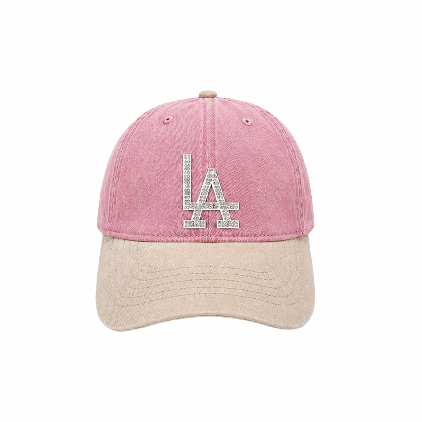 Two Tone Rhinestone La Ball Caps
