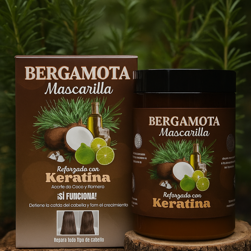 MASCARILLA BERGAMOTA REFORZADO CON KERATINA Y ACEITE DE COCO