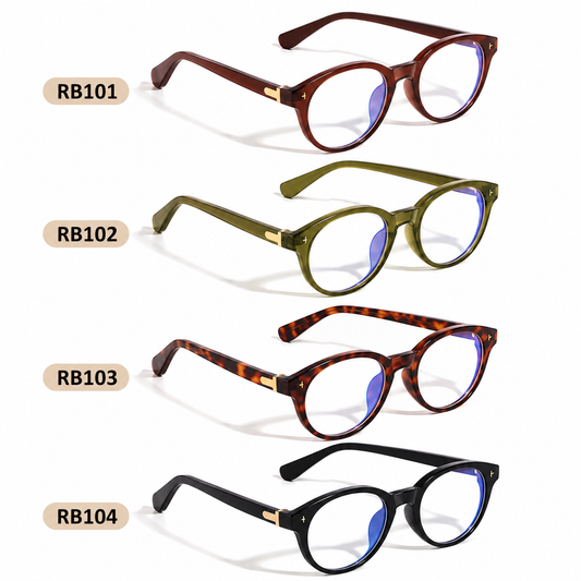 Gafas redondas retro con filtro de luz azul