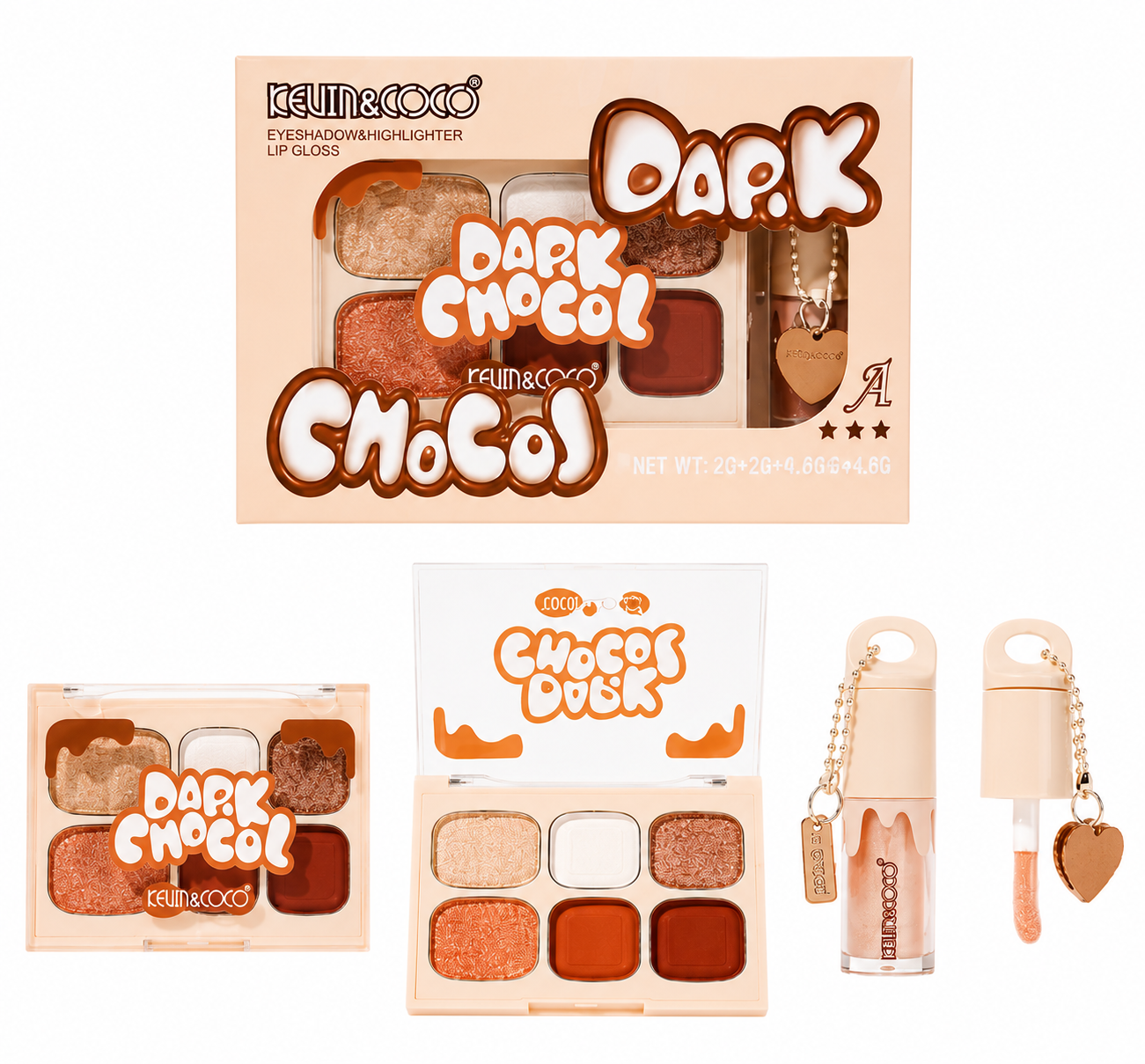 KEVIN & COCO DARK CHOCOLATE EYESHADOW SET (A)