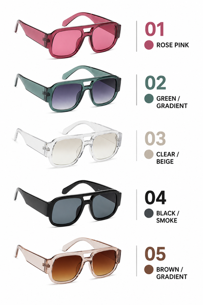 Plain Modern Square Sunglasses
